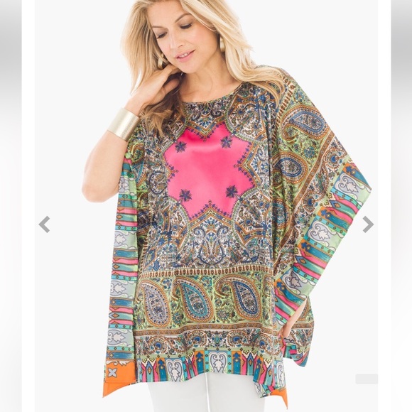 Chico’s Chloe Colorful Poncho - Picture 1 of 8
